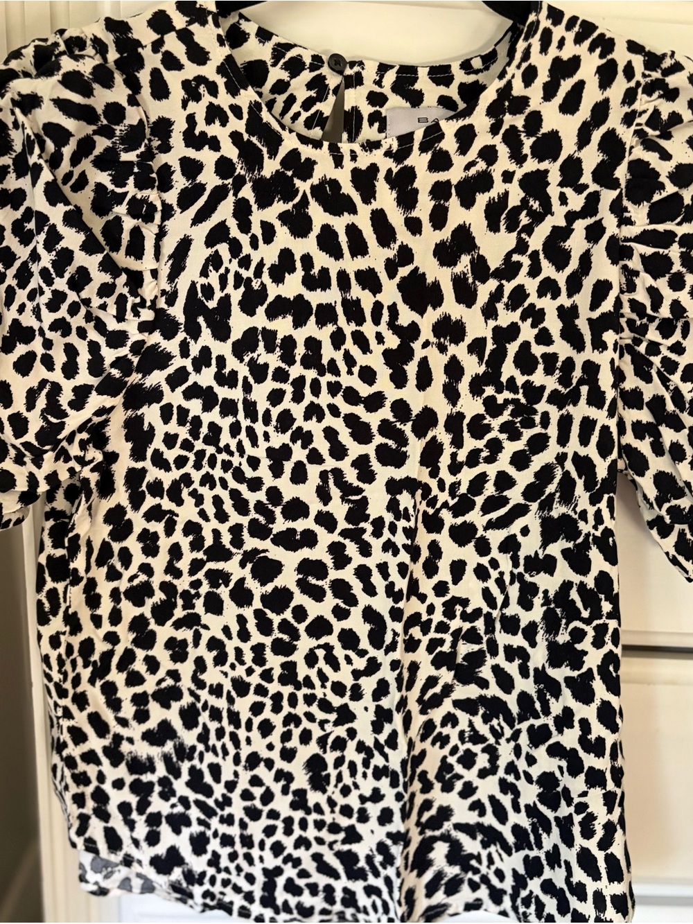 Women’s Black & White Leopard Print Blouse